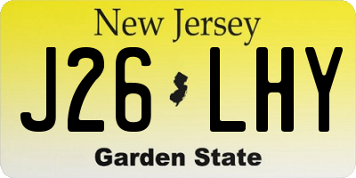 NJ license plate J26LHY