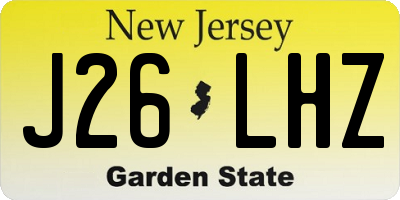 NJ license plate J26LHZ