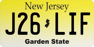 NJ license plate J26LIF