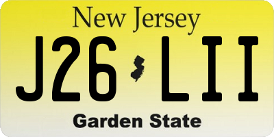 NJ license plate J26LII
