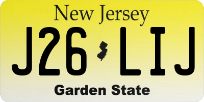 NJ license plate J26LIJ