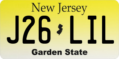 NJ license plate J26LIL
