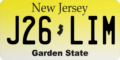 NJ license plate J26LIM