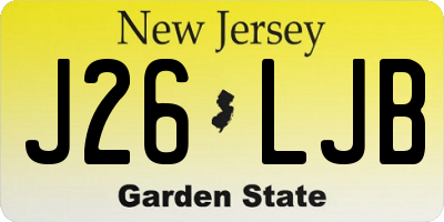 NJ license plate J26LJB