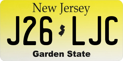 NJ license plate J26LJC