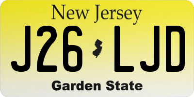 NJ license plate J26LJD