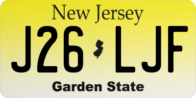 NJ license plate J26LJF