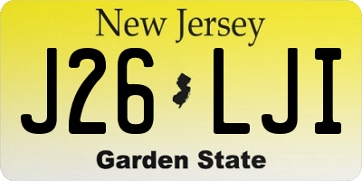 NJ license plate J26LJI