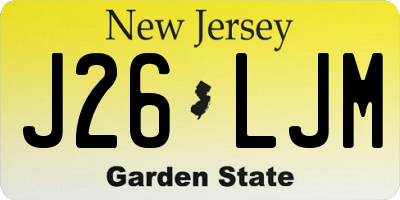 NJ license plate J26LJM