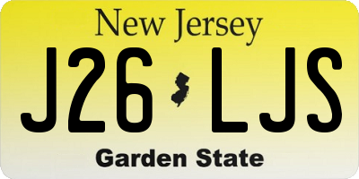 NJ license plate J26LJS