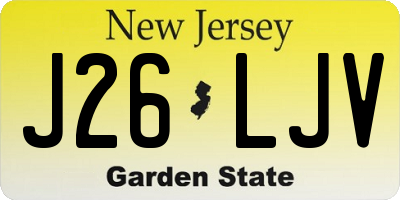 NJ license plate J26LJV