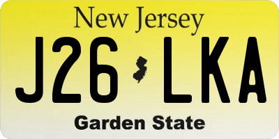 NJ license plate J26LKA