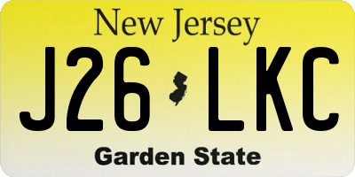 NJ license plate J26LKC