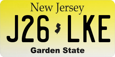 NJ license plate J26LKE
