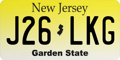 NJ license plate J26LKG
