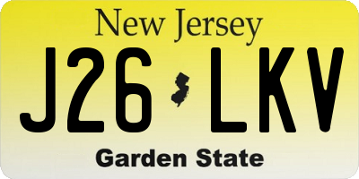 NJ license plate J26LKV