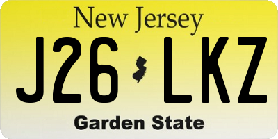 NJ license plate J26LKZ