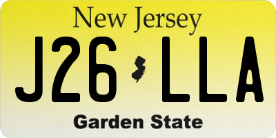 NJ license plate J26LLA