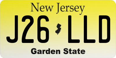 NJ license plate J26LLD
