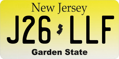 NJ license plate J26LLF