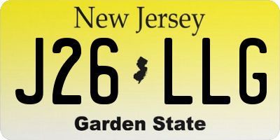 NJ license plate J26LLG