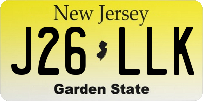 NJ license plate J26LLK