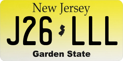 NJ license plate J26LLL