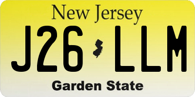 NJ license plate J26LLM