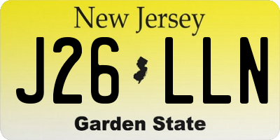 NJ license plate J26LLN