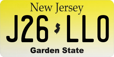 NJ license plate J26LLO