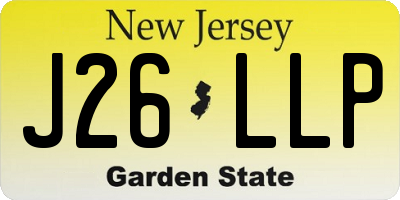 NJ license plate J26LLP