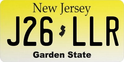 NJ license plate J26LLR