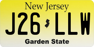 NJ license plate J26LLW