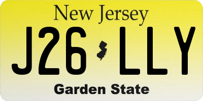 NJ license plate J26LLY
