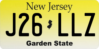 NJ license plate J26LLZ