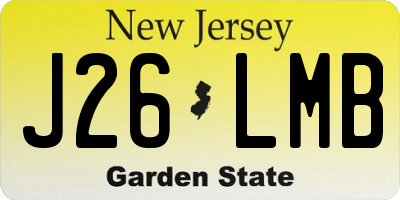 NJ license plate J26LMB