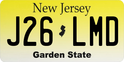 NJ license plate J26LMD