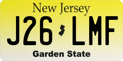 NJ license plate J26LMF