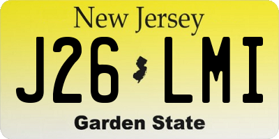 NJ license plate J26LMI