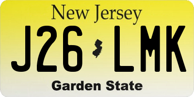 NJ license plate J26LMK