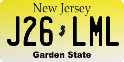 NJ license plate J26LML