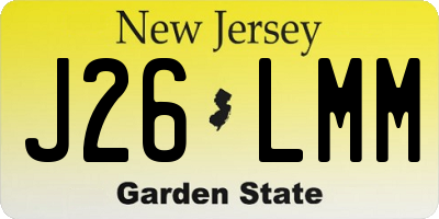 NJ license plate J26LMM