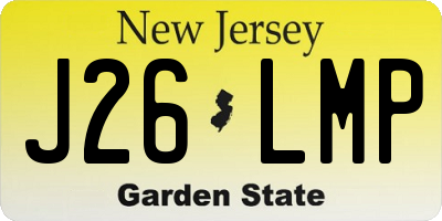NJ license plate J26LMP
