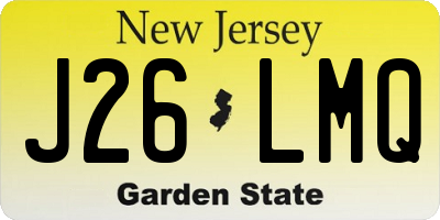 NJ license plate J26LMQ