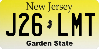 NJ license plate J26LMT