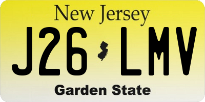 NJ license plate J26LMV