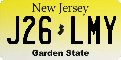 NJ license plate J26LMY