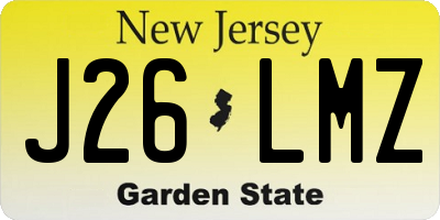 NJ license plate J26LMZ