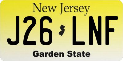 NJ license plate J26LNF