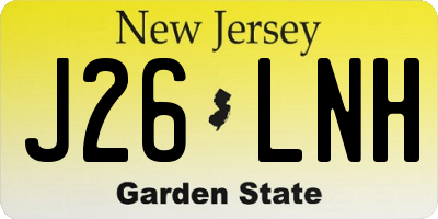 NJ license plate J26LNH